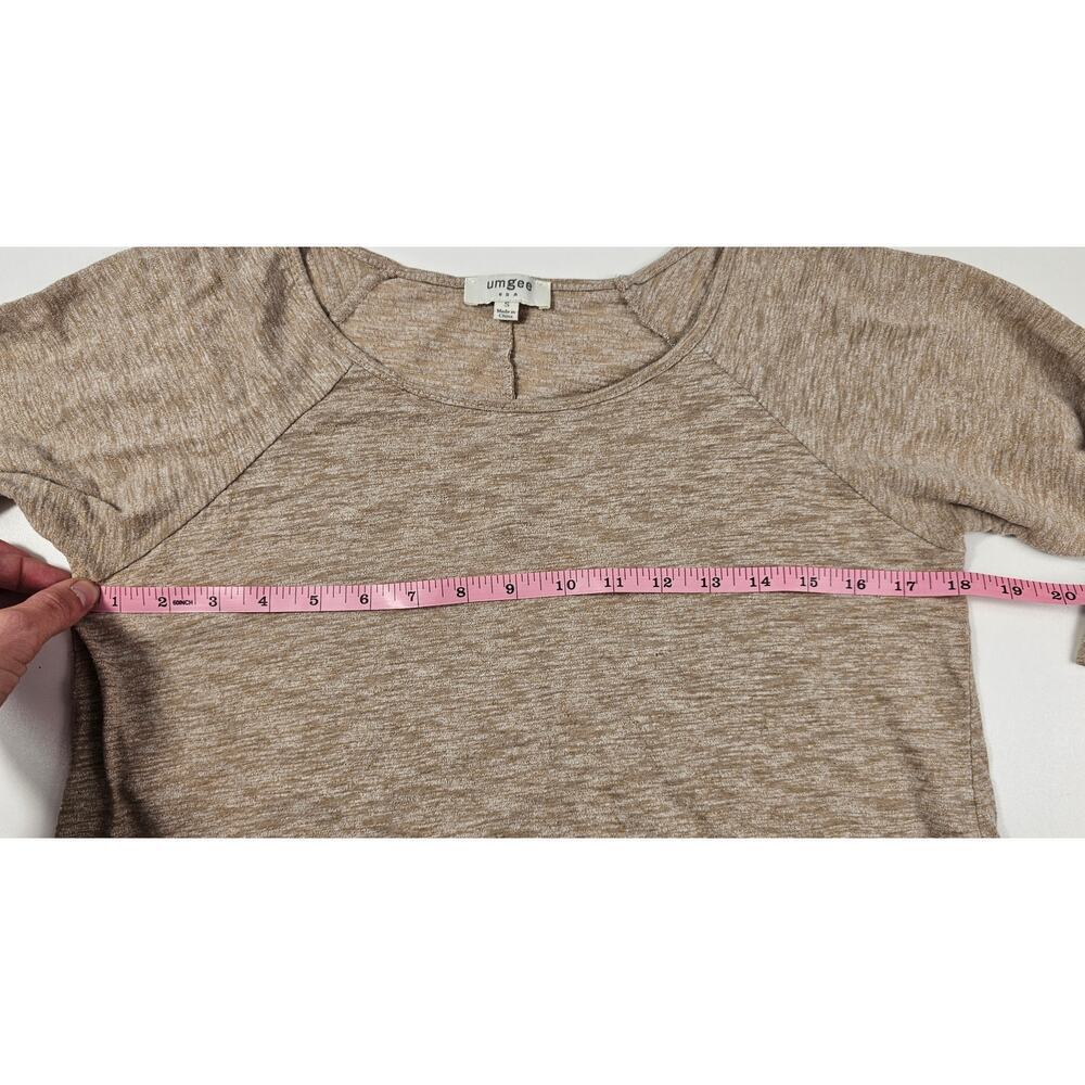 Umgee USA sz S neutral beige lace trim tunic top EUC 1/2 sleeve coquette EUC - Picture 7 of 7
